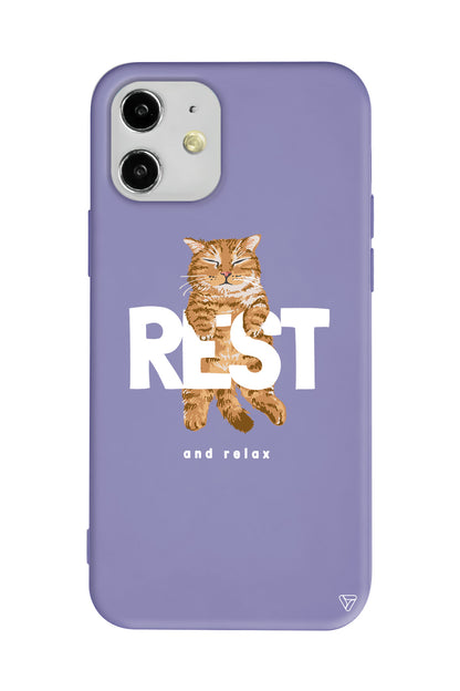 Rest Kedi Lansman Model İçi Kadife Silikon Telefon Kılıfı