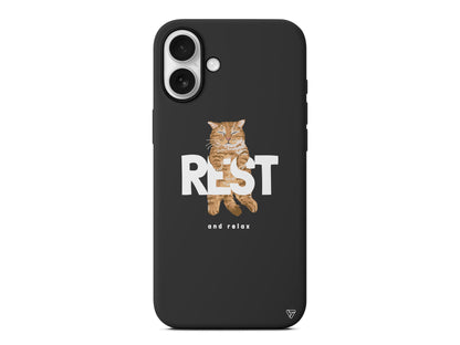Rest Kedi Lansman Model İçi Kadife Silikon Telefon Kılıfı
