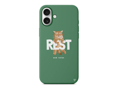 Rest Kedi Lansman Model İçi Kadife Silikon Telefon Kılıfı – Plus Serisine Özel