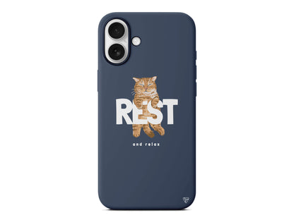 Rest Kedi Lansman Model İçi Kadife Silikon Telefon Kılıfı