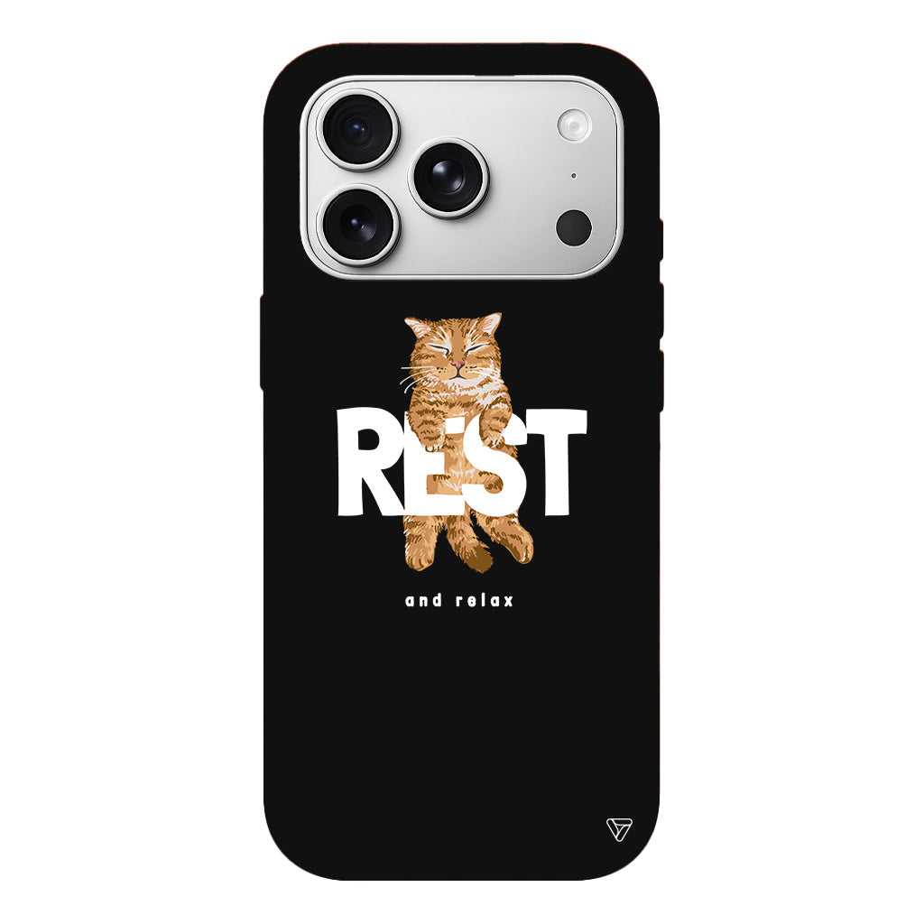 Rest Kedi Lansman Model İçi Kadife Silikon Telefon Kılıfı