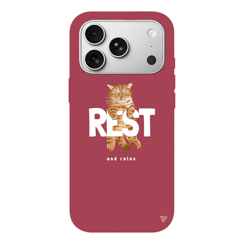 Rest Kedi Lansman Model İçi Kadife Silikon Telefon Kılıfı
