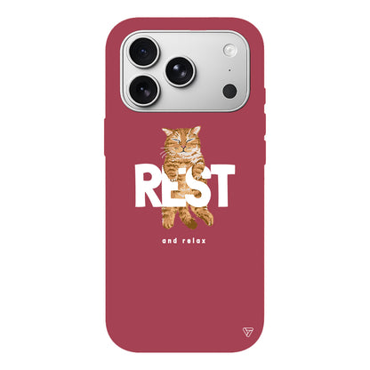 Rest Kedi Lansman Model İçi Kadife Silikon Telefon Kılıfı