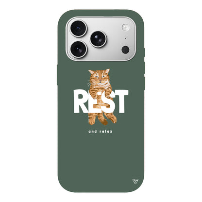 Rest Kedi Lansman Model İçi Kadife Silikon Telefon Kılıfı
