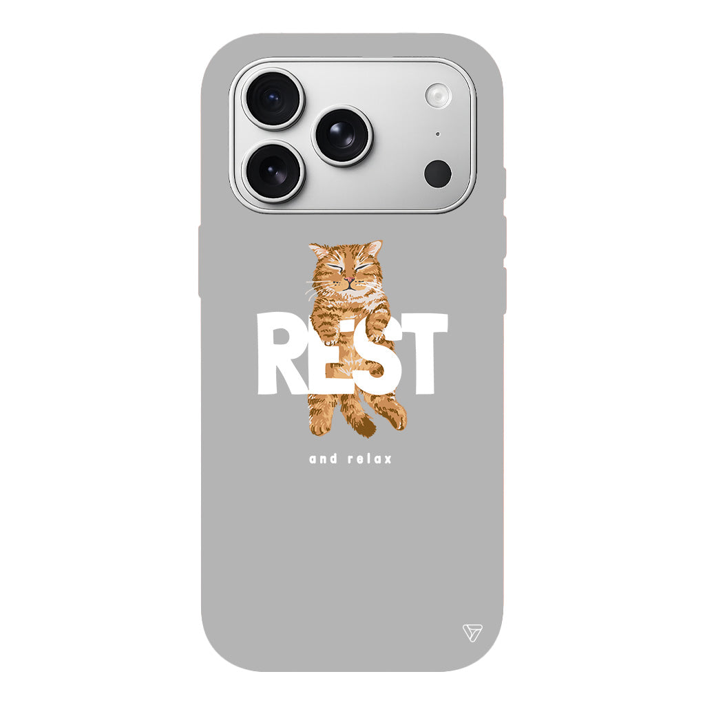 Rest Kedi Lansman Model İçi Kadife Silikon Telefon Kılıfı