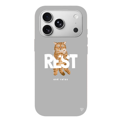 Rest Kedi Lansman Model İçi Kadife Silikon Telefon Kılıfı