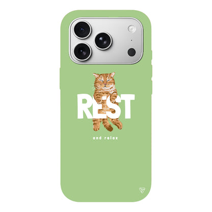 Rest Kedi Lansman Model İçi Kadife Silikon Telefon Kılıfı