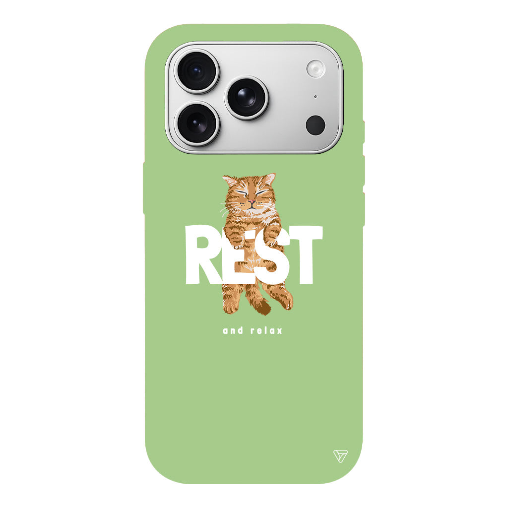 Rest Kedi Lansman Model İçi Kadife Silikon Telefon Kılıfı