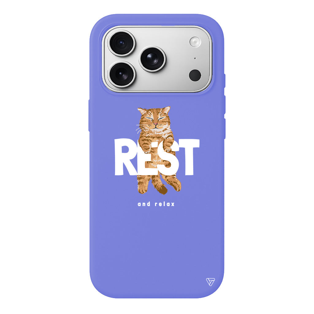Rest Kedi Lansman Model İçi Kadife Silikon Telefon Kılıfı