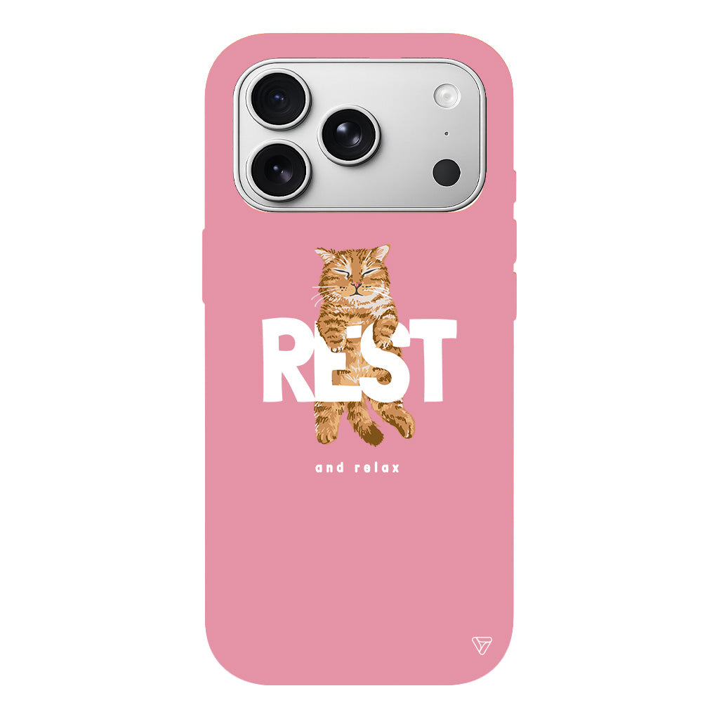 Rest Kedi Lansman Model İçi Kadife Silikon Telefon Kılıfı