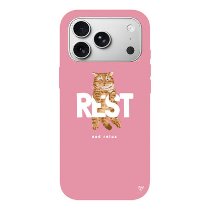 Rest Kedi Lansman Model İçi Kadife Silikon Telefon Kılıfı