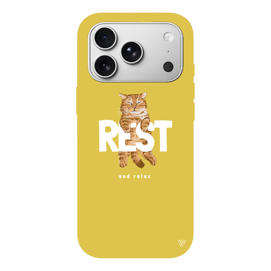 Rest Kedi Lansman Model İçi Kadife Silikon Telefon Kılıfı