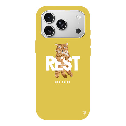Rest Kedi Lansman Model İçi Kadife Silikon Telefon Kılıfı