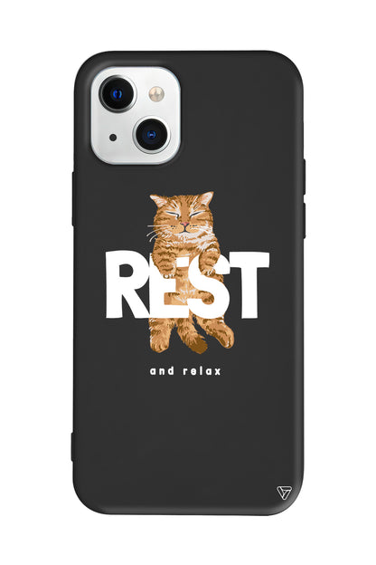 Rest Kedi Lansman Model İçi Kadife Silikon Telefon Kılıfı – Plus Serisine Özel