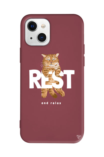 Rest Kedi Lansman Model İçi Kadife Silikon Telefon Kılıfı – Plus Serisine Özel