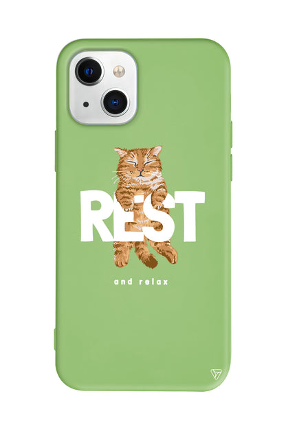 Rest Kedi Lansman Model İçi Kadife Silikon Telefon Kılıfı