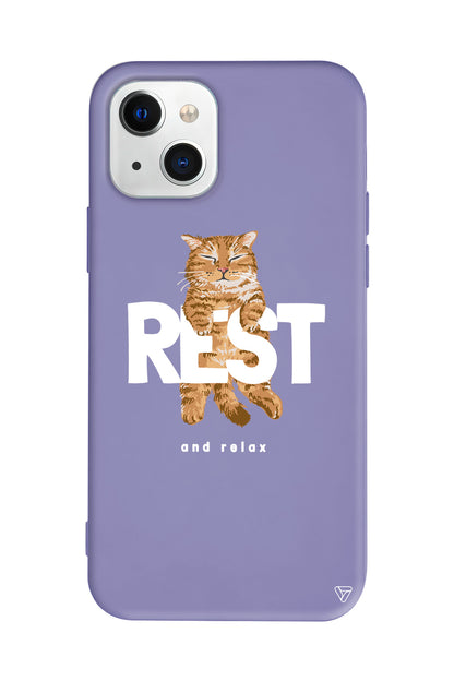 Rest Kedi Lansman Model İçi Kadife Silikon Telefon Kılıfı