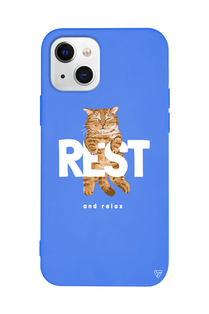 Rest Kedi Lansman Model İçi Kadife Silikon Telefon Kılıfı – Plus Serisine Özel