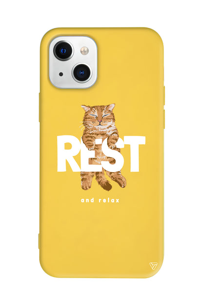 Rest Kedi Lansman Model İçi Kadife Silikon Telefon Kılıfı – Plus Serisine Özel