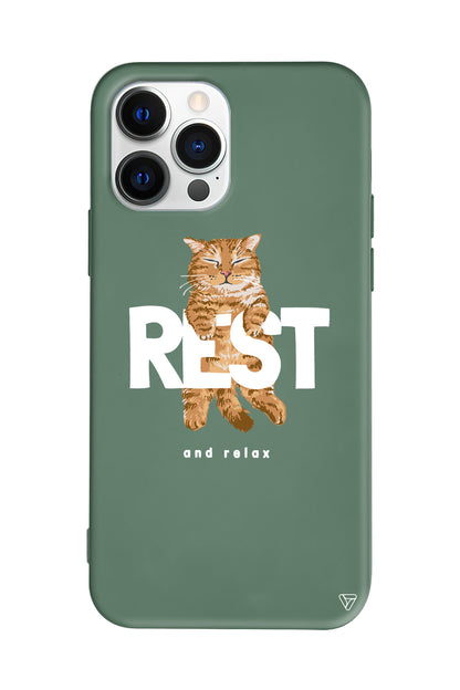 Rest Kedi Lansman Model İçi Kadife Silikon Telefon Kılıfı