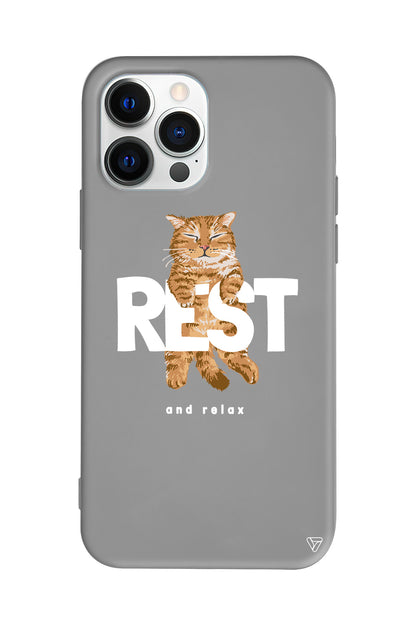Rest Kedi Lansman Model İçi Kadife Silikon Telefon Kılıfı