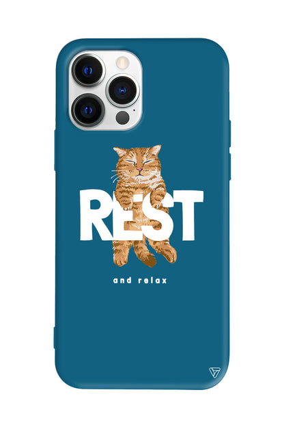 Rest Kedi Lansman Model İçi Kadife Silikon Telefon Kılıfı