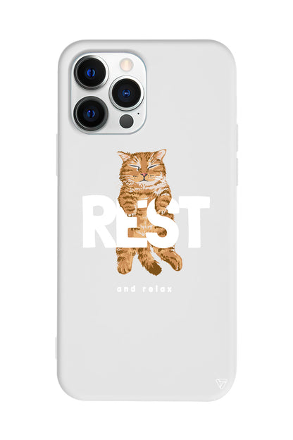Rest Kedi Lansman Model İçi Kadife Silikon Telefon Kılıfı