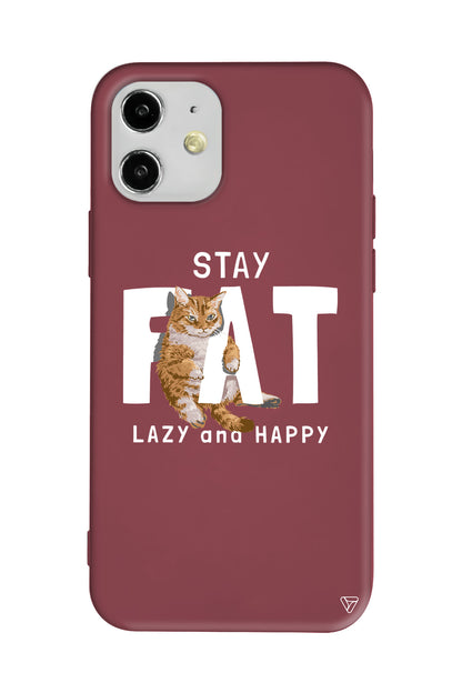 Şişman Kedi Lansman Model İçi Kadife Silikon Telefon Kılıfı