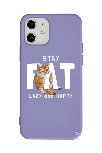 Şişman Kedi Lansman Model İçi Kadife Silikon Telefon Kılıfı