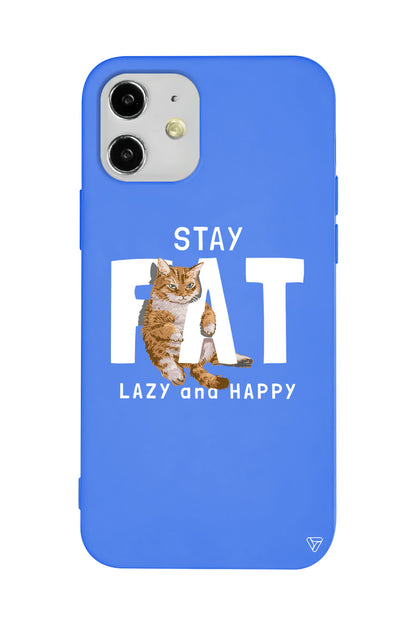 Şişman Kedi Lansman Model İçi Kadife Silikon Telefon Kılıfı