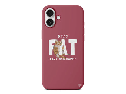 Şişman Kedi Lansman Model İçi Kadife Silikon Telefon Kılıfı