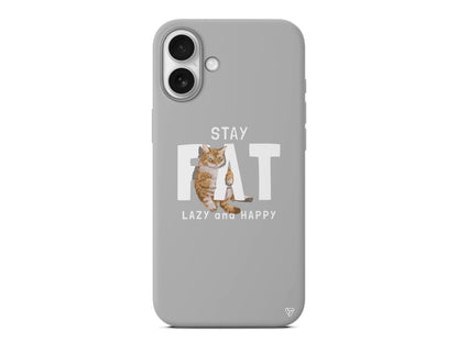 Şişman Kedi Lansman Model İçi Kadife Silikon Telefon Kılıfı – Plus Serisine Özel