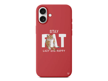 Şişman Kedi Lansman Model İçi Kadife Silikon Telefon Kılıfı – Plus Serisine Özel