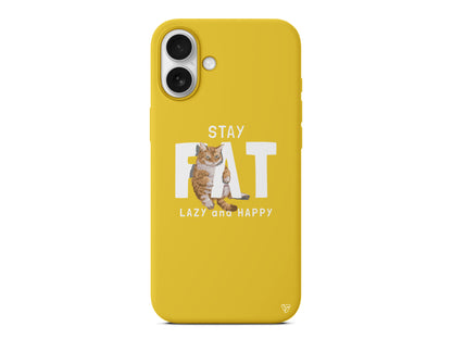 Şişman Kedi Lansman Model İçi Kadife Silikon Telefon Kılıfı – Plus Serisine Özel