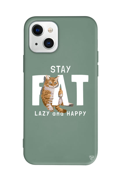 Şişman Kedi Lansman Model İçi Kadife Silikon Telefon Kılıfı