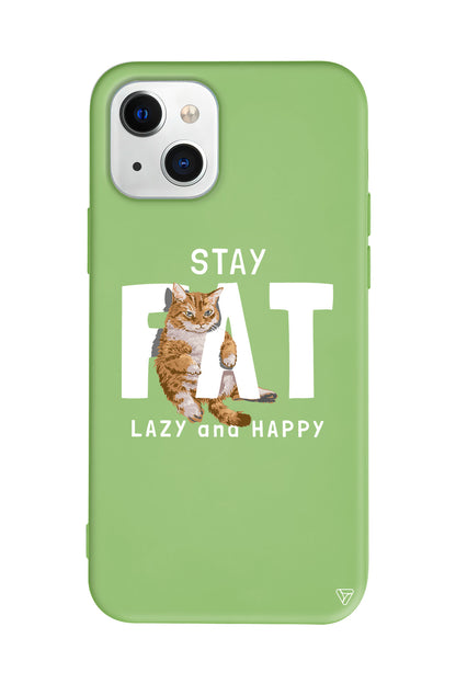 Şişman Kedi Lansman Model İçi Kadife Silikon Telefon Kılıfı