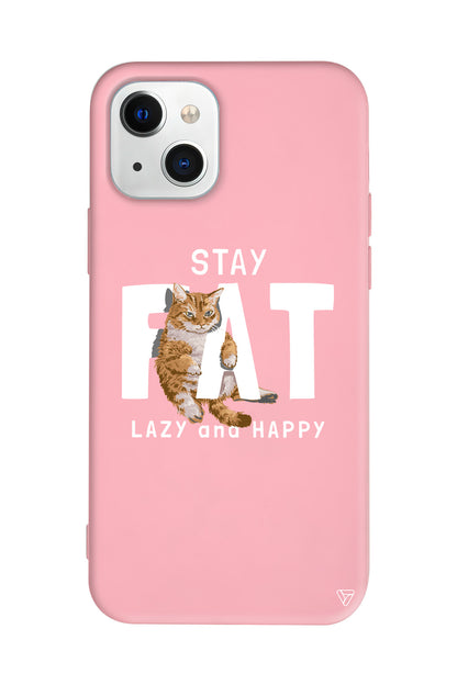 Şişman Kedi Lansman Model İçi Kadife Silikon Telefon Kılıfı – Plus Serisine Özel