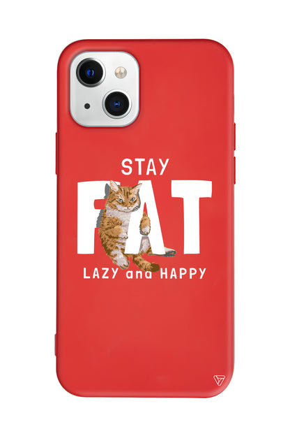 Şişman Kedi Lansman Model İçi Kadife Silikon Telefon Kılıfı – Plus Serisine Özel