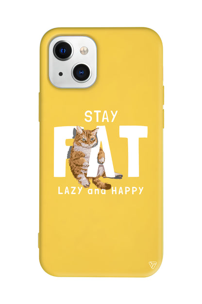 Şişman Kedi Lansman Model İçi Kadife Silikon Telefon Kılıfı