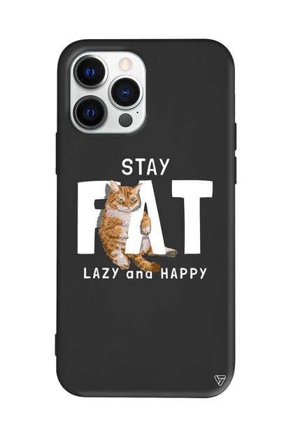 Şişman Kedi Lansman Model İçi Kadife Silikon Telefon Kılıfı