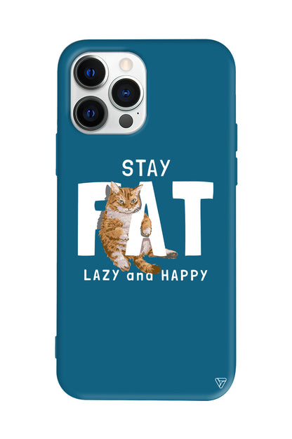 Şişman Kedi Lansman Model İçi Kadife Silikon Telefon Kılıfı