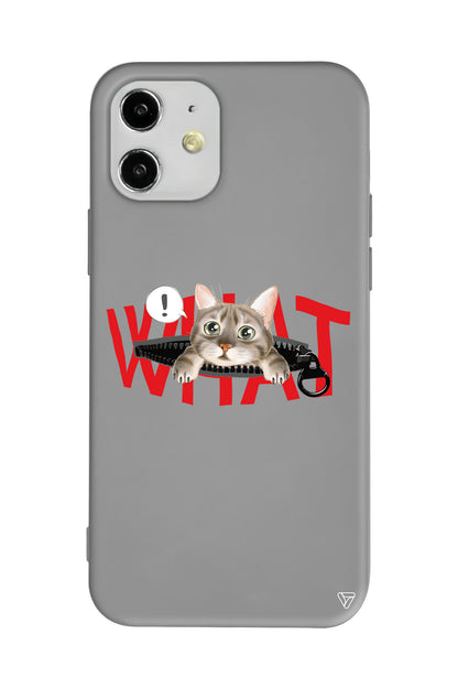 What! Kedi Lansman Model İçi Kadife Silikon Telefon Kılıfı