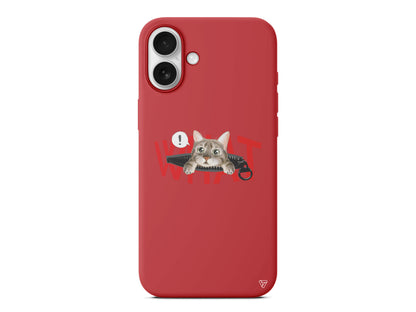 What! Kedi Lansman Model İçi Kadife Silikon Telefon Kılıfı – Plus Serisine Özel