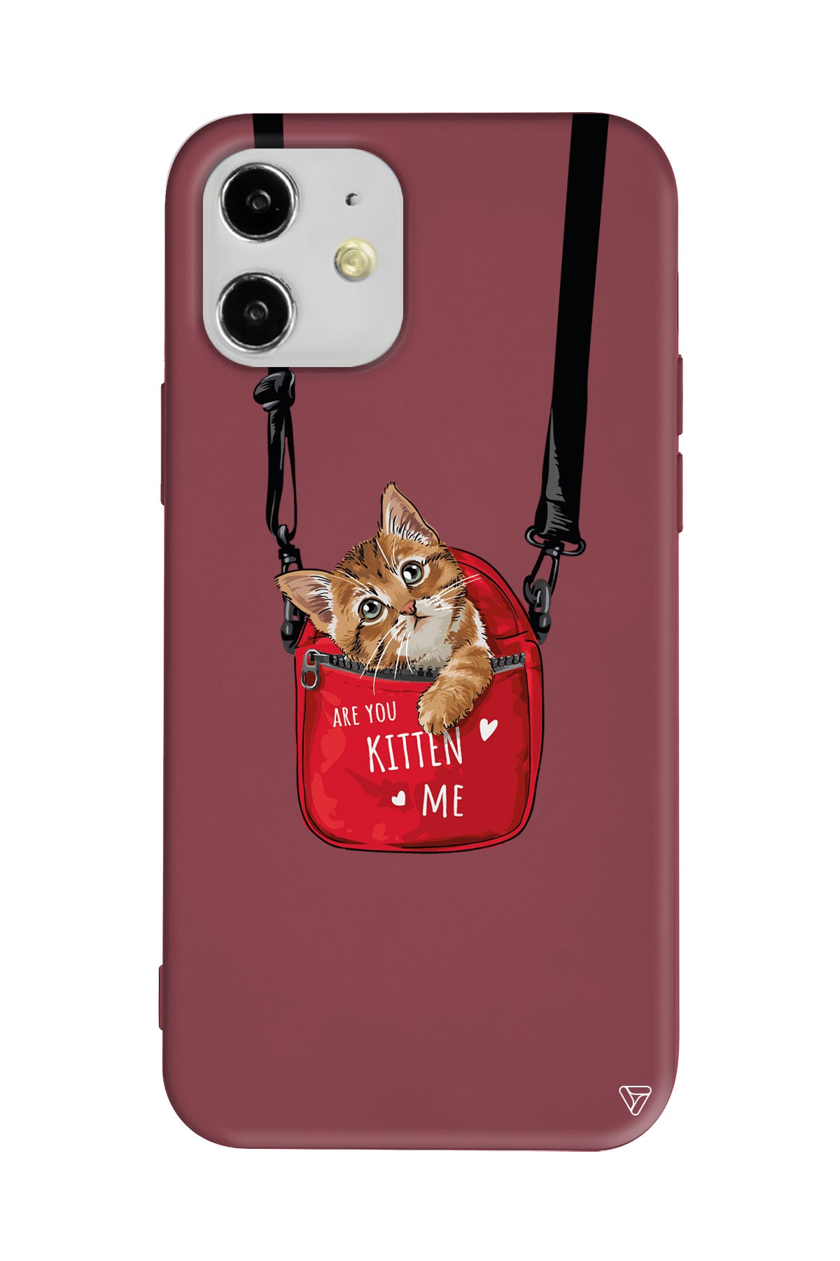 Çantada Kedi Lansman Model İçi Kadife Silikon Telefon Kılıfı