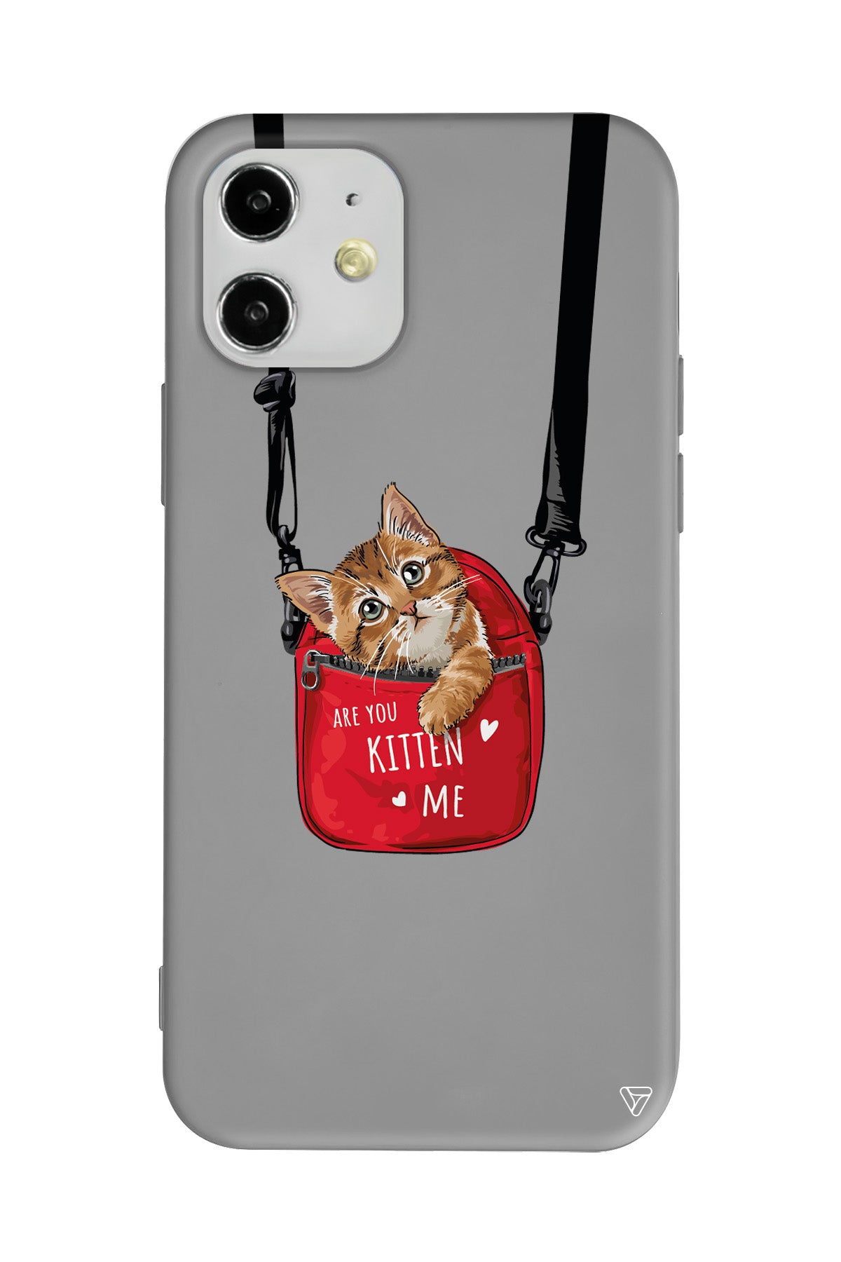 Çantada Kedi Lansman Model İçi Kadife Silikon Telefon Kılıfı
