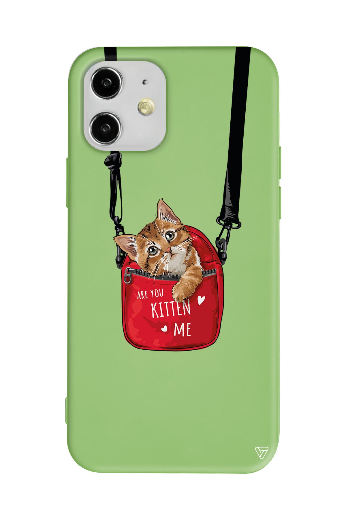 Çantada Kedi Lansman Model İçi Kadife Silikon Telefon Kılıfı