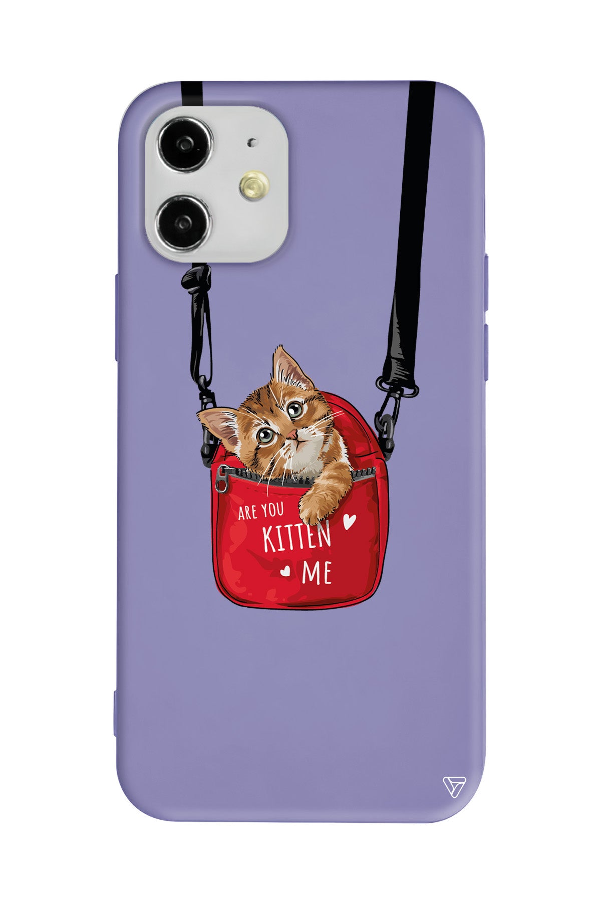 Çantada Kedi Lansman Model İçi Kadife Silikon Telefon Kılıfı