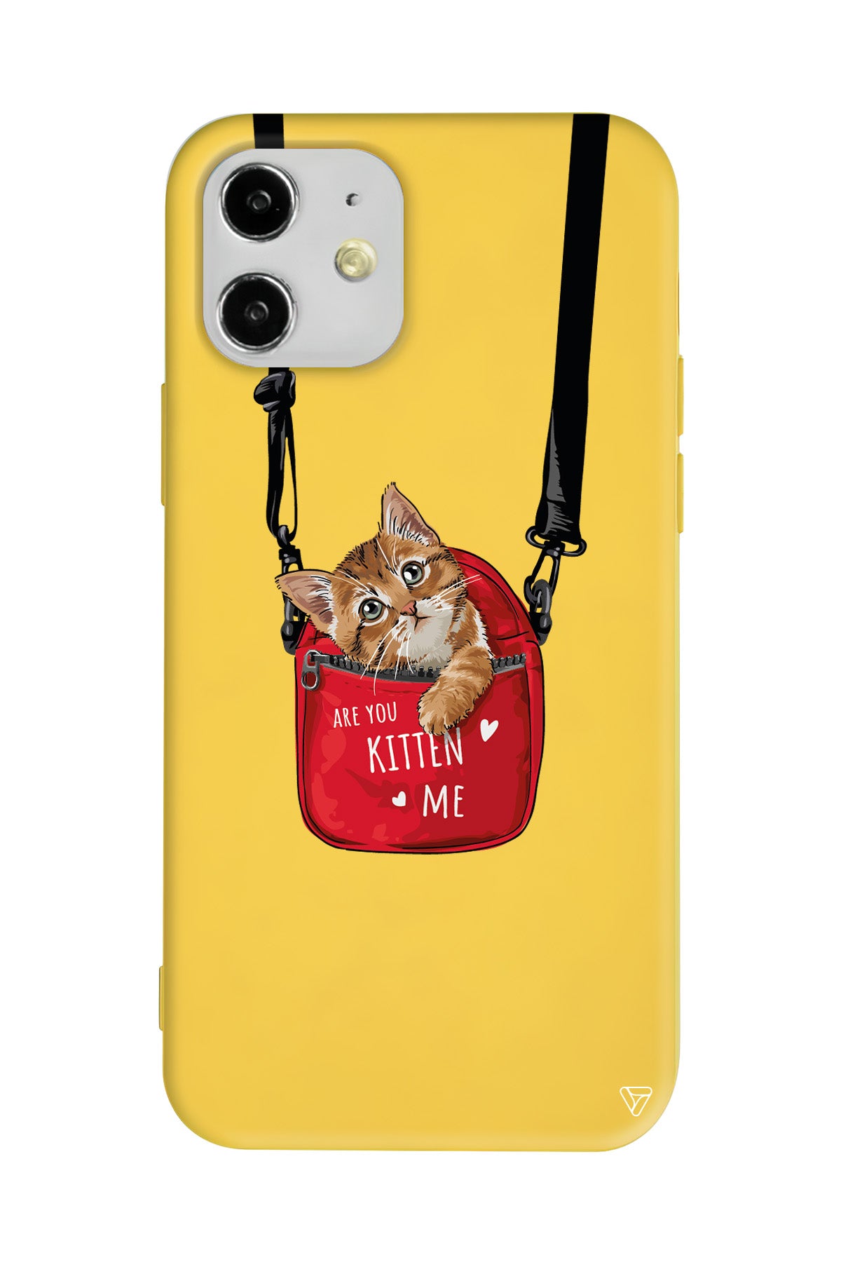 Çantada Kedi Lansman Model İçi Kadife Silikon Telefon Kılıfı