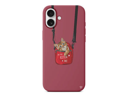 Çantada Kedi Lansman Model İçi Kadife Silikon Telefon Kılıfı – Plus Serisine Özel