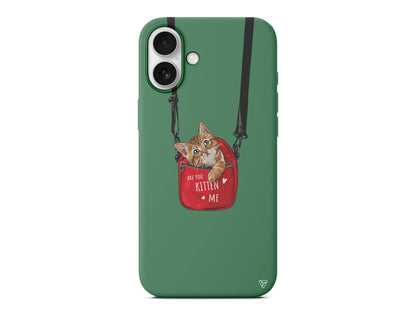 Çantada Kedi Lansman Model İçi Kadife Silikon Telefon Kılıfı – Plus Serisine Özel